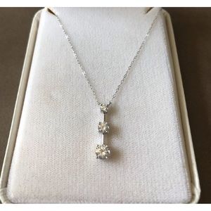 3 Stone Diamonique SS necklace
